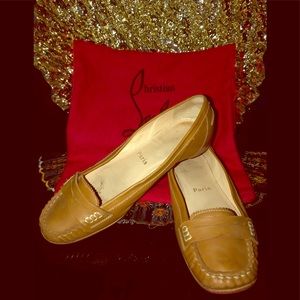 Christian Louboutin Brown Leather Loafers Size 38